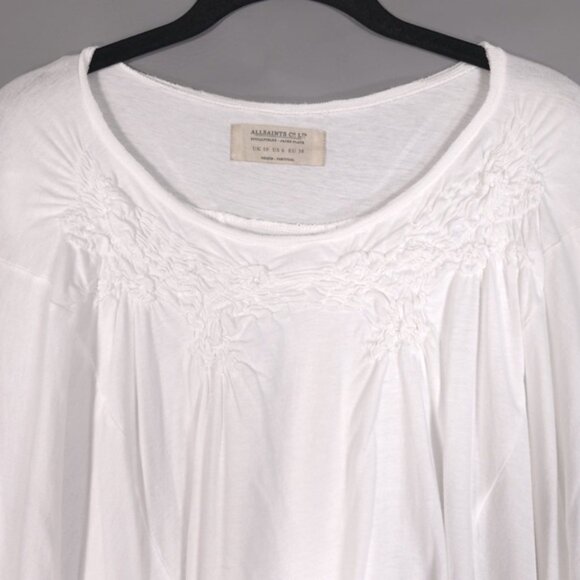 ALLSAINTS SPITALFIELDS TRELLIS TOP White Asymmetrical PORTUGAL🇵🇹MADE Size 6 - Picture 3 of 11